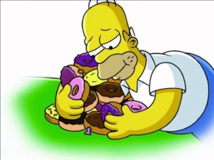 Simpson che abbraccia ciambelle